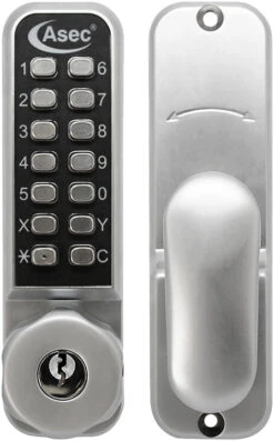 Asec AS3303 Digital Lock - Key Override (Satin Chrome)