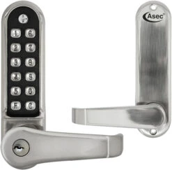 Asec AS4309 Digital Lock - Key Override (Stainless Steel)