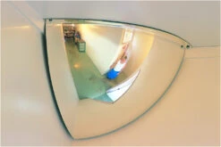 Convex 300mm Acrylic Quarter Dome Indoor Corner Mirror