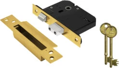 Asec Vital BS 5 Lever Sashlock (65mm, Polished Brass)