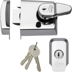 Asec Kite - Auto Deadlocking Night Latch (60mm, Satin Chrome) -Home Security Anti-Theft Supplies Store 105981