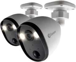 Swann HD 1080p Wi-Fi Outdoor Spotlight Security Camera (Twin Pack) -Home Security Anti-Theft Supplies Store 138929