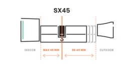 Bold SX-45 Smart Cylinder Lock (50-65mm / 45mm) -Home Security Anti-Theft Supplies Store 141796