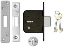 Asec 3 Lever Deadlock (64mm, Polished Brass) - Keyed Alike