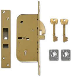 Union C-Series 3M50 - 5 Detainer Hookbolt Sliding Door Lock (70mm, Gold) - Keyed Alike