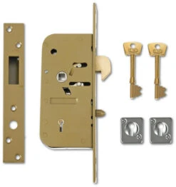 Union C-Series 3M51 - 5 Detainer Hookbolt Sliding Door Lock (70mm, Gold) - Keyed Alike