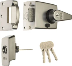 ERA 1930 - Auto Deadlocking Night Latch (60mm, Chrome) -Home Security Anti-Theft Supplies Store 151066