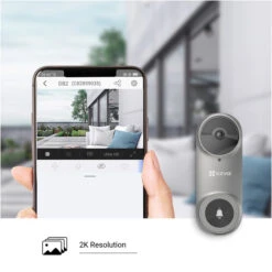 EZVIZ DB2 Grey Battery Powered Video Doorbell - With Chime -Home Security Anti-Theft Supplies Store 152080