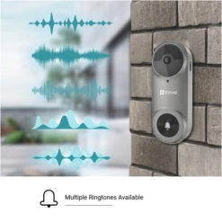 EZVIZ DB2 Grey Battery Powered Video Doorbell - With Chime -Home Security Anti-Theft Supplies Store 152088