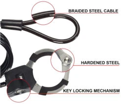 Master Lock 8275EURDPRO Keyed Cable & Cuff Bike Lock (1.0m) -Home Security Anti-Theft Supplies Store 152986