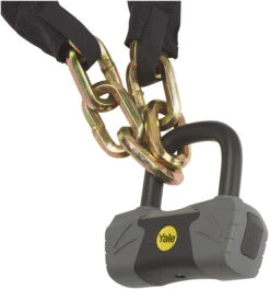 Yale YCL3 Sold Secure Gold Padlock & Chain Set (1.8m) -Home Security Anti-Theft Supplies Store 153318