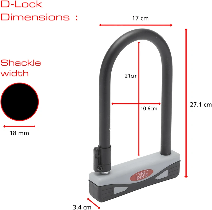 Burg Wachter 1600HB 170/210 Sold Secure Gold D Lock 9 Burg Wachter 1600HB 170/210 Sold Secure Gold D Lock - Image 7