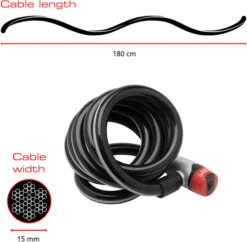 Burg Wachter 1650 Reflex Cable Bike Lock (1.8m) -Home Security Anti-Theft Supplies Store 153646