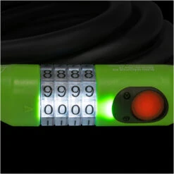 Burg Wachter 1235 Green Illuminated Combination Bike Lock (1.8m) -Home Security Anti-Theft Supplies Store 153876