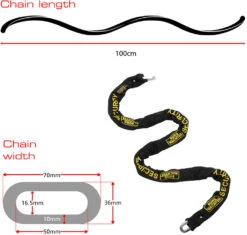 Burg Wachter Sold Secure Gold Chain & U Lock Security Kit (1.0m) -Home Security Anti-Theft Supplies Store 154166