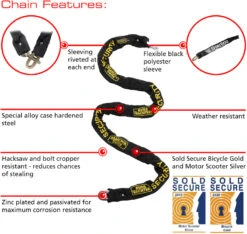 Burg Wachter Sold Secure Diamond Chain, U Lock & Anchor Security Kit (1.5m) -Home Security Anti-Theft Supplies Store 154275
