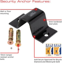 Burg Wachter Sold Secure Diamond Chain, U Lock & Anchor Security Kit (1.5m) -Home Security Anti-Theft Supplies Store 154344