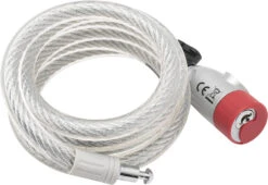 Burg Wachter 340 180 L Cable Bike Lock (1.8m) - Silver & Red -Home Security Anti-Theft Supplies Store 155620