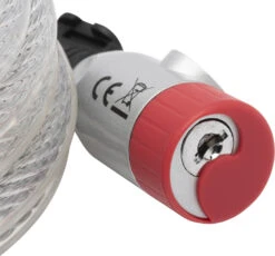 Burg Wachter 340 180 L Cable Bike Lock (1.8m) - Silver & Red -Home Security Anti-Theft Supplies Store 155626