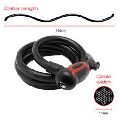 Burg Wachter 1345 150 L Cable Bike Lock (1.5m) - Blue -Home Security Anti-Theft Supplies Store 157007