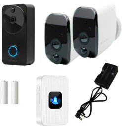 Amalock DB801 Video Doorbell & CAM200A Wireless Camera (Twin Pack) Kit -Home Security Anti-Theft Supplies Store 158967