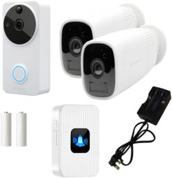 Amalock DB811 Video Doorbell & CAM400 Wireless Camera (Twin Pack) Kit -Home Security Anti-Theft Supplies Store 159010