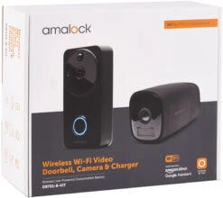 Amalock DB721 Video Doorbell & CAM400 Wireless Camera Kit -Home Security Anti-Theft Supplies Store 159043