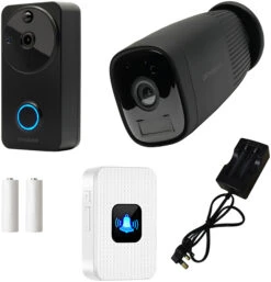 Amalock DB721 Video Doorbell & CAM400 Wireless Camera Kit -Home Security Anti-Theft Supplies Store 159045
