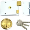 Union 1332 - Double Throw Drawback Night Latch (60mm, White, Brass) -Home Security Anti-Theft Supplies Store 75998