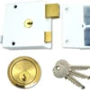 Union 1334 - Double Throw Drawback Night Latch (50mm, White, Brass) -Home Security Anti-Theft Supplies Store 76008