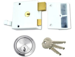 Union 1334 - Double Throw Drawback Night Latch (50mm, White, Brass) -Home Security Anti-Theft Supplies Store 76052