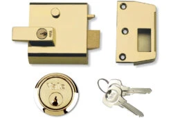 Yale No. 1 - Auto Deadlocking Night Latch (60mm, Dark Grey, Chrome) -Home Security Anti-Theft Supplies Store 76116