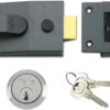 Yale 89 - Deadlocking Night Latch (60mm, Dark Grey, Satin Chrome)