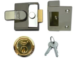 Asec AS15 - Deadlocking Night Latch (40mm, Dark Grey, Brass) -Home Security Anti-Theft Supplies Store 76408