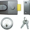 Asec AS19 - Deadlocking Night Latch (60mm, Dark Grey, Chrome) -Home Security Anti-Theft Supplies Store 76428