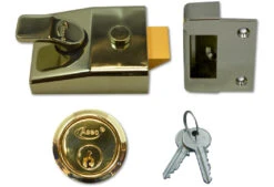 Asec AS19 - Deadlocking Night Latch (60mm, Dark Grey, Chrome) -Home Security Anti-Theft Supplies Store 76432