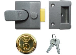 Asec AS14 - Standard Night Latch (40mm, Dark Grey, Brass)
