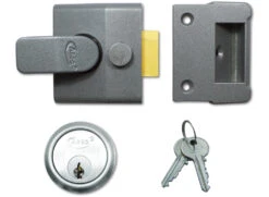 Asec AS14 - Standard Night Latch (40mm, Dark Grey, Chrome)