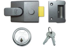 Asec AS18 - Standard Night Latch (60mm, Dark Grey, Chrome)
