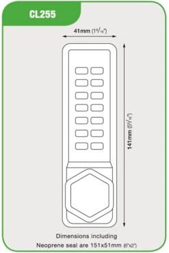 Codelocks CL255 - Key Override (Stainless Steel) -Home Security Anti-Theft Supplies Store 76762
