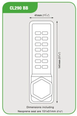 Codelocks CL290 - Back To Back (Stainless Steel) -Home Security Anti-Theft Supplies Store 76784
