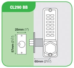Codelocks CL290 - Back To Back (Stainless Steel) -Home Security Anti-Theft Supplies Store 76786