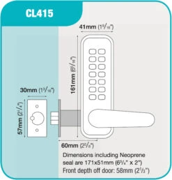 Codelocks CL415 (Stainless Steel) -Home Security Anti-Theft Supplies Store 76810