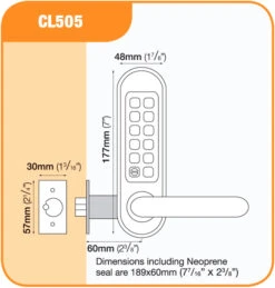 Codelocks CL505 (Stainless Steel) -Home Security Anti-Theft Supplies Store 76836