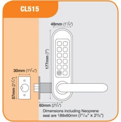 Codelocks CL515 (Stainless Steel) -Home Security Anti-Theft Supplies Store 76858