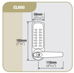 Codelocks CL600 - Key Override (Stainless Steel) -Home Security Anti-Theft Supplies Store 76994
