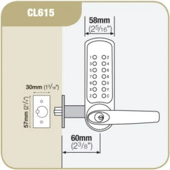 Codelocks CL615 - Key Override (Stainless Steel) -Home Security Anti-Theft Supplies Store 77030