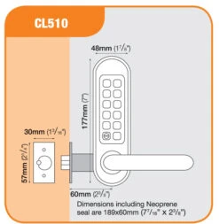 Codelocks CL510 (Stainless Steel) -Home Security Anti-Theft Supplies Store 77142