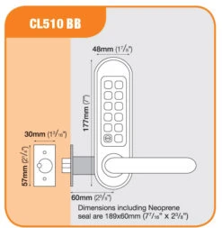 Codelocks CL510 - Back To Back (Stainless Steel) -Home Security Anti-Theft Supplies Store 77168