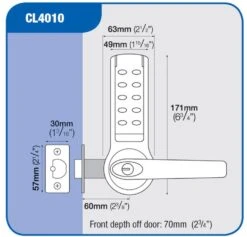 Codelocks CL4010 - Key Override (Stainless Steel) -Home Security Anti-Theft Supplies Store 77170